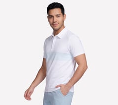 GO DRI Charge Palm Stripe Polo — WHITE 3
