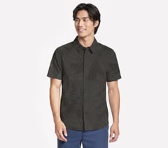 The GO WALK Air Printed Short Sleeve Shirt — BLACK / OLIVE 1
