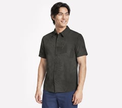 The GO WALK Air Printed Short Sleeve Shirt — BLACK / OLIVE 3