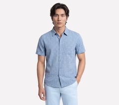 The GO WALK Air Printed Short Sleeve Shirt — DENIM 1