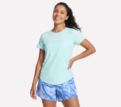Stride Performance Tee — CHARCOAL/AQUA 1
