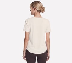 GO WALK Luxe Rib Tee — OFF WHITE / MAUVE 2