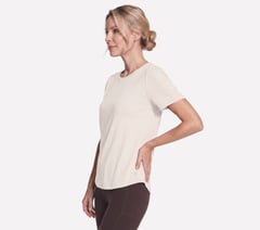 GO WALK Luxe Rib Tee — OFF WHITE / MAUVE 3