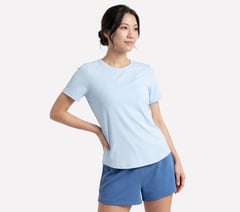 GO WALK Luxe Rib Tee — SIL / WHITE / BLUE 1