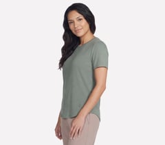 GO WALK Luxe Rib Tee — TAUPE / OLIVE 3