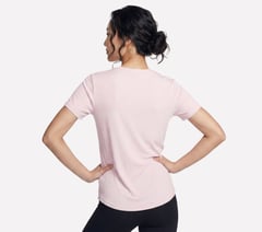 GO WALK Luxe Rib Tee — WHITE / PINK 2