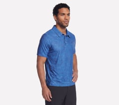 GO DRI All Day Printed Polo — WHITE / PERIWINKLE 3