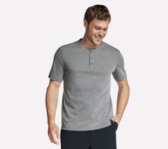 Off Duty Short Sleeve Henley — CHARCOAL 1