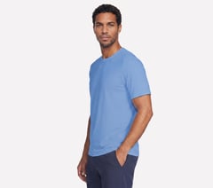 GO DRI Pima Crew — WHITE / PERIWINKLE 3