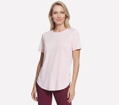 GO DRI Swift Stripe Tunic Tee — WHITE / PINK 1