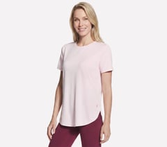 GO DRI Swift Stripe Tunic Tee — WHITE / PINK 3