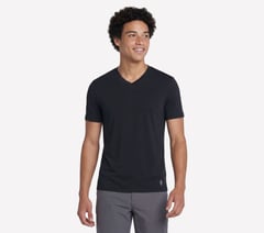 GO DRI Pima Short Sleeve V-Neck — BLACK 1