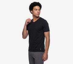 GO DRI Pima Short Sleeve V-Neck — BLACK 3