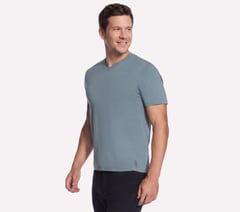 GO DRI Pima Short Sleeve V-Neck — BLUE  /  PURPLE 3