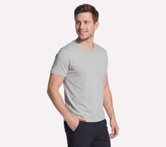 GO DRI Pima Short Sleeve V-Neck — LIGHT GRAY 3
