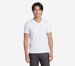 GO DRI Pima Short Sleeve V-Neck — WHITE 1