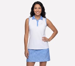 Fairway Polo Tank — GRAY / LIGHT BLUE 1