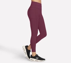 Skechers GO WALK High Waisted 7/8 Legging — BURGUNDY / PINK 3