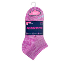 6 Pack Girls' Low Cut Color Stripe Socks — PURPLE / TEAL 2