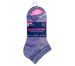 6 Pack Girls' Low Cut Color Stripe Socks — PURPLE 2