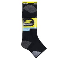 3 Pack Men's Half Terry Quarter Crew Socks — BLACK 2