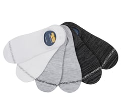 6 Pack Men's Sneaker Liner Socks — WHITE / BLACK 3