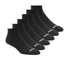 6 Pack Core Quarter Medium Socks — BLACK 1
