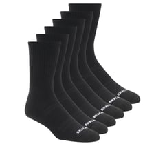 6 Pack Large Core Crew Socks — BLACK 1