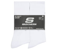 6 Pack Large Core Crew Socks — WHITE 2