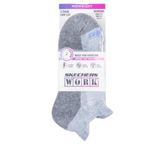 Work: Lowcut Heel Tab Socks - 3 Pack — GRAY / BLACK 2