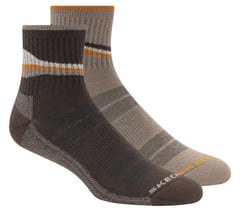 2 Pack Men's Quarter Trail Socks — BROWN / MULTI 1