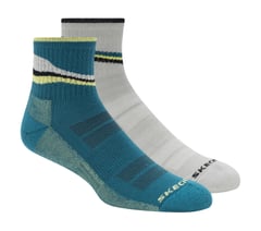 2 Pack Men's Quarter Trail Socks — TEAL / MULTI 1