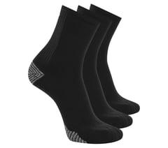 3 Pack Men's Performance Running High Quarter Socks — BLACK 1