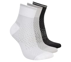 3 Pack Women's Reflective Performance Quarter Socks — WHITE / GRAY 1