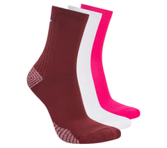 3 Pack Women's Half Terry Low Crew Socks — BURGUNDY / PINK 1