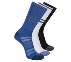 3 Pack Men's Reflective Performance Crew Socks — BLUE  /  BLACK 1