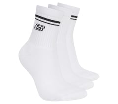 3 Pack Women's Low Crew Varsity Socks — WHITE 1