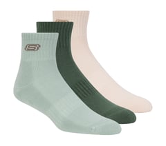 3 Pack Men's Lifestyle Quarter Socks — DARK GREEN 1