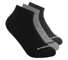 3 Pack Boys' Quarter Crew Cotton Socks — BLACK / GRAY 1