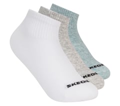 3 Pack Boys' Quarter Crew Cotton Socks — WHITE / GRAY 1