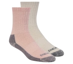 2 Pack Women's Crew Wool Socks — MAUVE 1