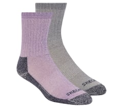 2 Pack Women's Crew Wool Socks — PURPLE / GRAY 1