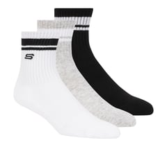 3 Pack Boys' Crew Socks — WHITE / BLACK 1