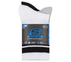3 Pack Boys' Crew Socks — WHITE / BLACK 2