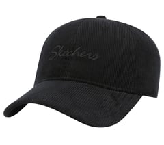 Skechers Corduroy Script Hat — BLACK 1