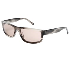 Elevated Rectangle Shiny Horn Sunglasses — BLACK 1