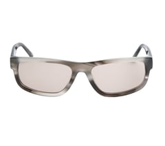Elevated Rectangle Shiny Horn Sunglasses — BLACK 2