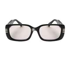 Elevated Rectangle 3 Line Sunglasses — BLACK 2