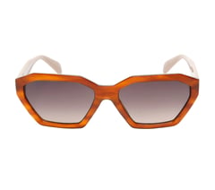 Geo Shiny Lens Sunglasses — BROWN 2