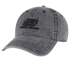 Denim Embroidered Hat — BLACK 1
